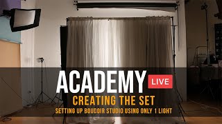 CREATING THE SET: Setting up BOUDOIR STUDIO Using ONLY 1 LIGHT (Simple Boudoir Setup)