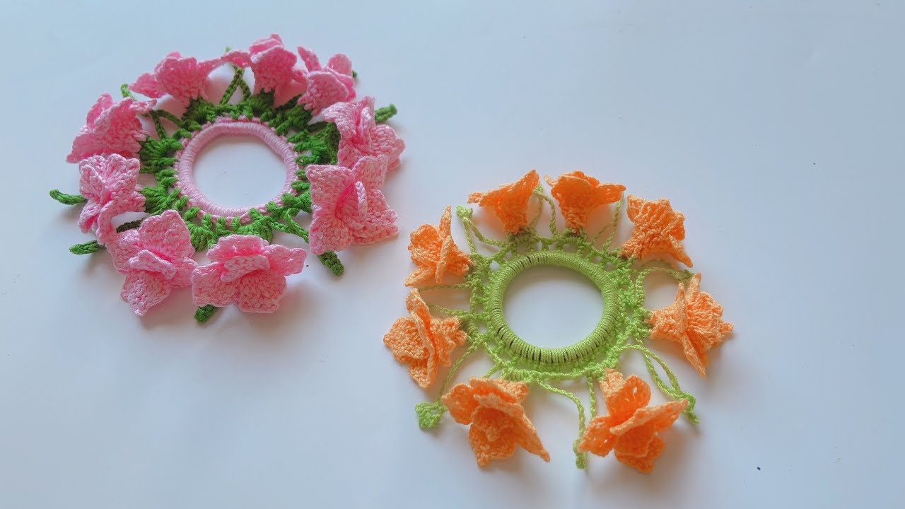 ပန်းပွင့်ခေါင်းစည်းကွင်းထိုးနည်း🌺