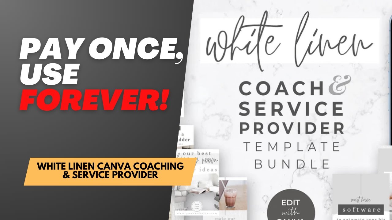 300+ Canva Templates for Coaches & Creators 💼 | White Linen Bundle on ...