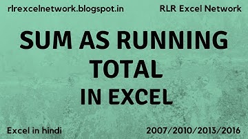 55* How to use SUM AS RUNNING TOTAL in Excel {Hindi}