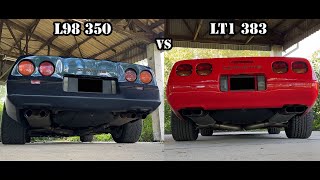 Corvette C4 L98 350 vs LT1 383 startup & idle