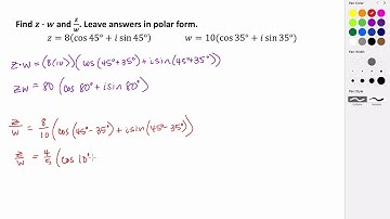 Finding the Product and Quotient of Complex Numbers in Polar Form