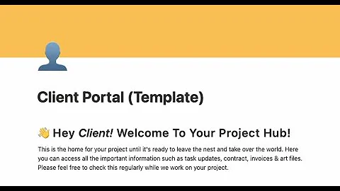 Notion Client Portal Template