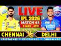 🔴 CSK vs DC Live Match Today, IPL 2026 Live Cricket Score & Commentary | Chennai vs Delhi