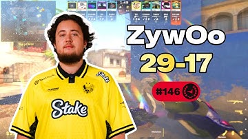 ZYWOO 29-17 w/apEX vs b1t EU FACEIT POV (Mirage) | 3841 ELO