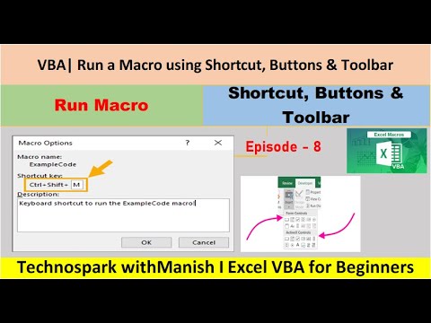 Excel VBA, Run a Macro using Shortcuts, Buttons & ToolsBar I Run Macro ...