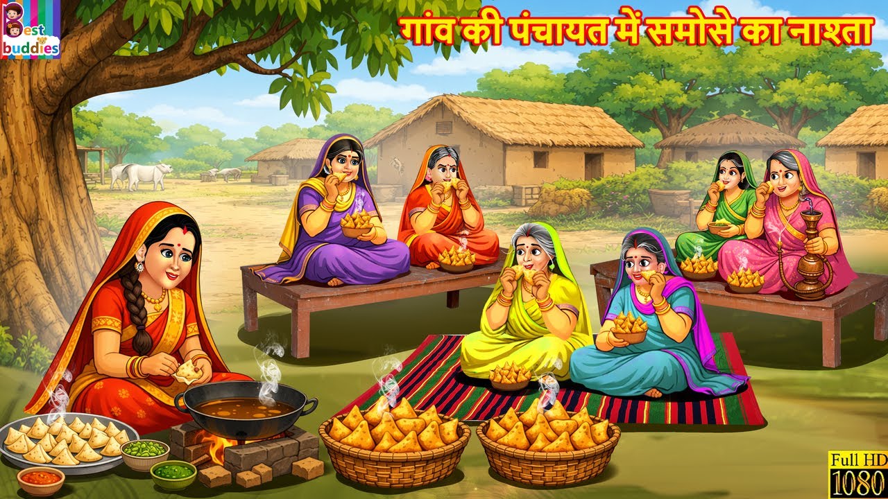 गांव की पंचायत में समोसे का नाश्ता | Hindi Story | Hindi Kahani | Moral Stories | Cartoon | Kahaniya