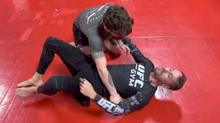 Outside underhook escape from side control