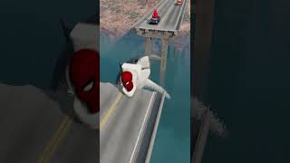 Weird Cars Crossing Broken Bridge & HUGE SHARK Crash | BeamNG.Drive