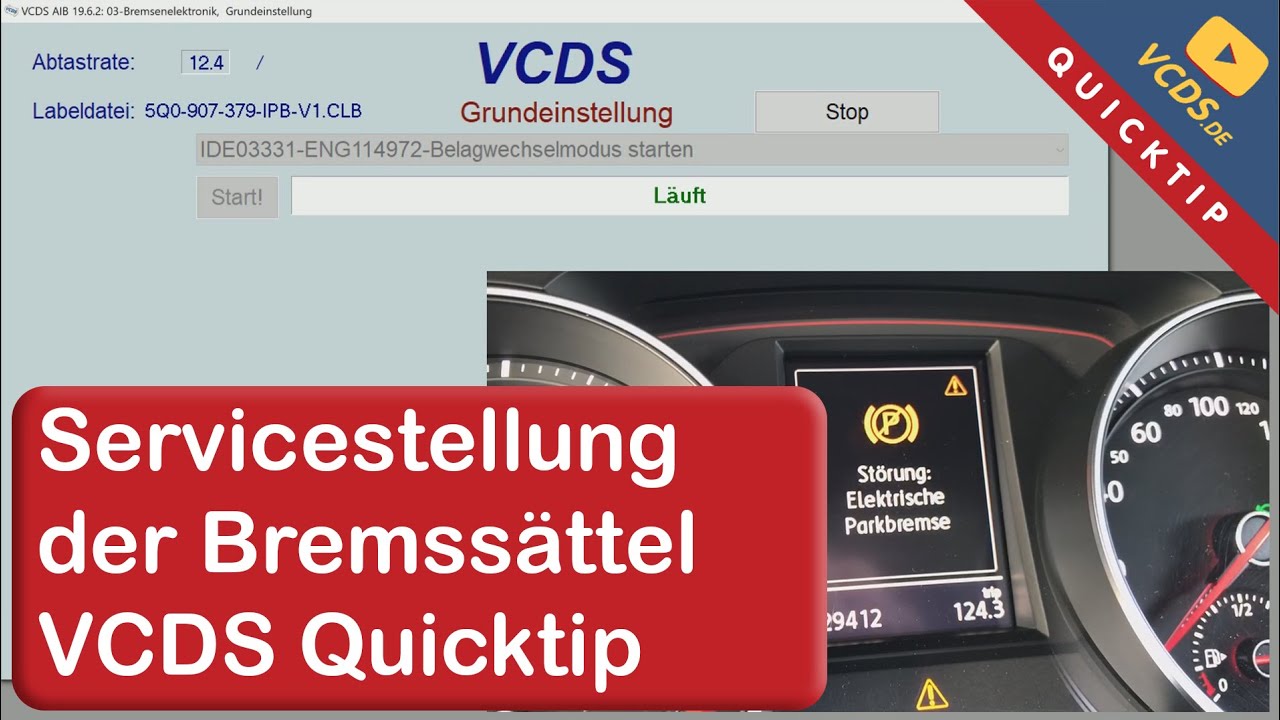 VCDS Quicktip: Servicestellung der Bremssättel 