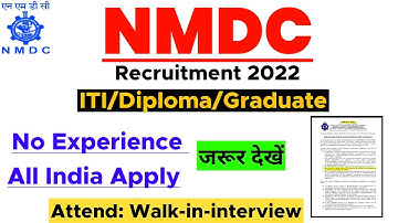 NMDC Recruitment 2021 | NMDC Apprenticeship 2021 | ITI/Diploma/Graduate  NMDC Apprentice Recruitment