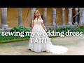 I MADE MY WEDDING DRESS! Sewing my own wedding Dress 🤍 choosing the design & finding the fabric ✨