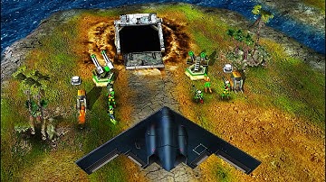 Dr. Thrax Escapes Underground with a US B-3 Bomber | C&C Generals Zero Hour - Modded Mission Map