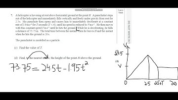 WME01/01 Mechanics M1 *Jan 2021* Q7 (Speed-time graph) Pt. 2