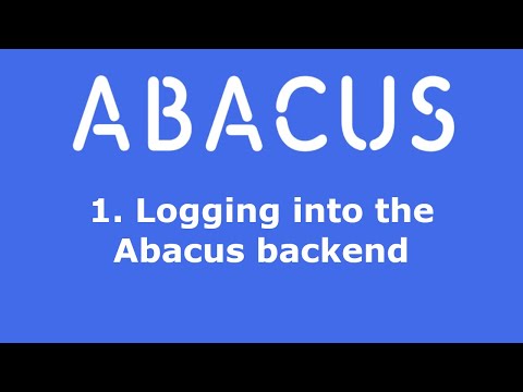 1. Logging into the Abacus backend