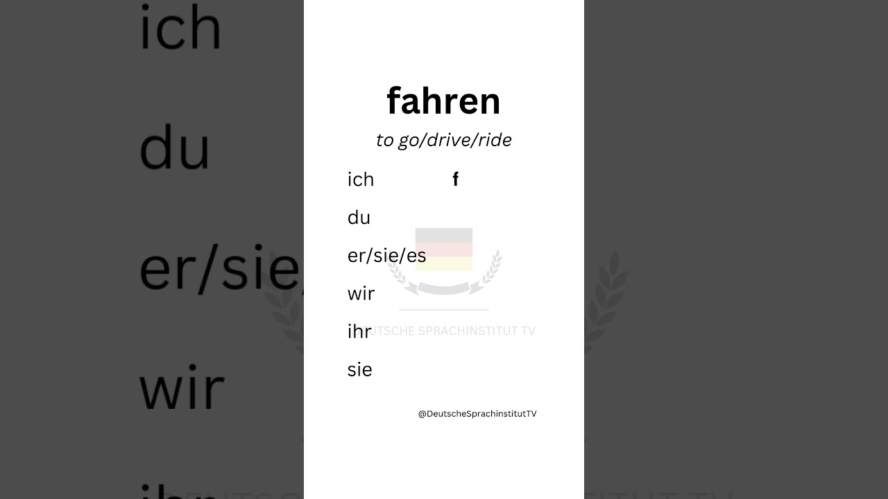 FAHREN Conjugation (Present) | German Verbs (Learn German Fast!) 