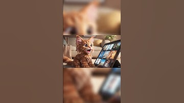 When the cat discovers YouTube! 🤣 #Aww #CuteCat #Shorts #cat  #foryou #ai #cute #sweet #humor