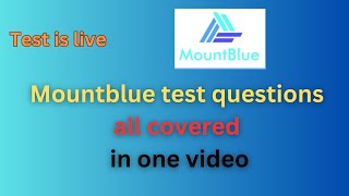 Mountblue test questions and answer covered , watch now