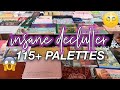 *EPIC* EYESHADOW PALETTE DECLUTTER // OVER 115+ PALETTES