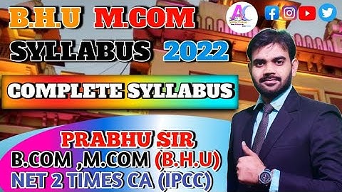 ||COMPLETE SYLLABUS ||B.H.U M.COM ENTRANCE EXAM 2022||BHU MCOM ENTRANCE 2022|| JOIN NOW 6394991271||