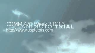COMM 470 Week 3 DQ 3