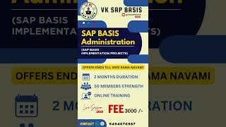SAP BASIS ONLINE TRAINING SUMMER OFFER #sapbasis