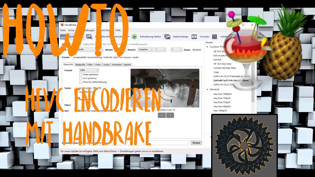 HowTo HEVC (GoPro) Videos für weitere Bearbeitung / HEVC zu H264