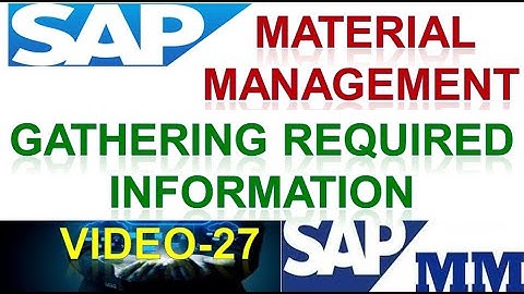 How to Configure Gathering Required Information i Material Management | SAP mm | DK TECHNOLOGIES