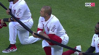 Reds \& Tigers pregame show of solidarity for Black Lives Matter movement