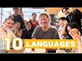 Polyglot surprised people speaking 10 languages in a cafe  language challenge