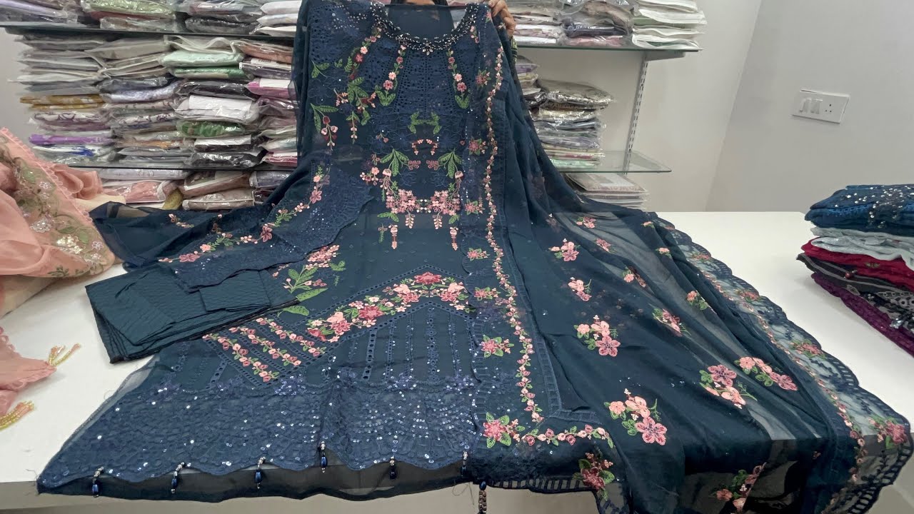 #semistitched #mariab #chiffon #handembellished Order on WhatsApp 7610387608