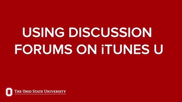 Using Discussion Forums on iTunes U