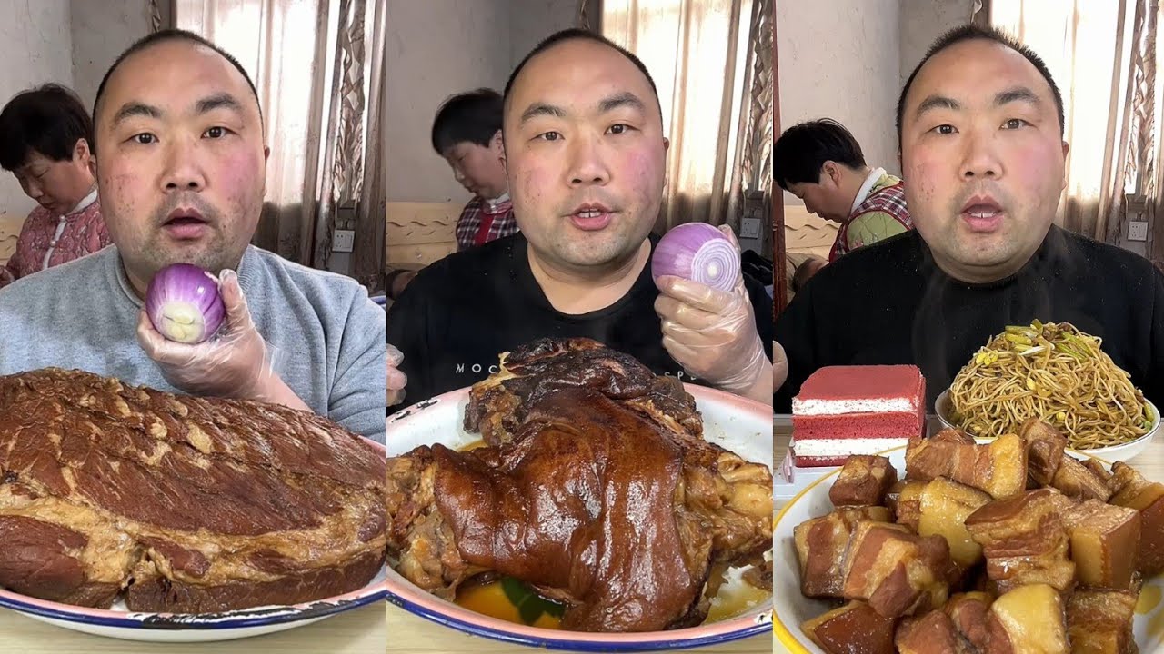 Mukbang # Part 43: Eat Sea Conch pig brain 🧠 belly pork bone head pig #mukbang #pork #delicious 