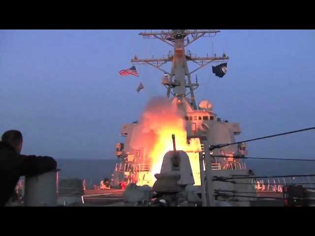 U.S. Navy Destroyer launches Tomahawk cruise missiles