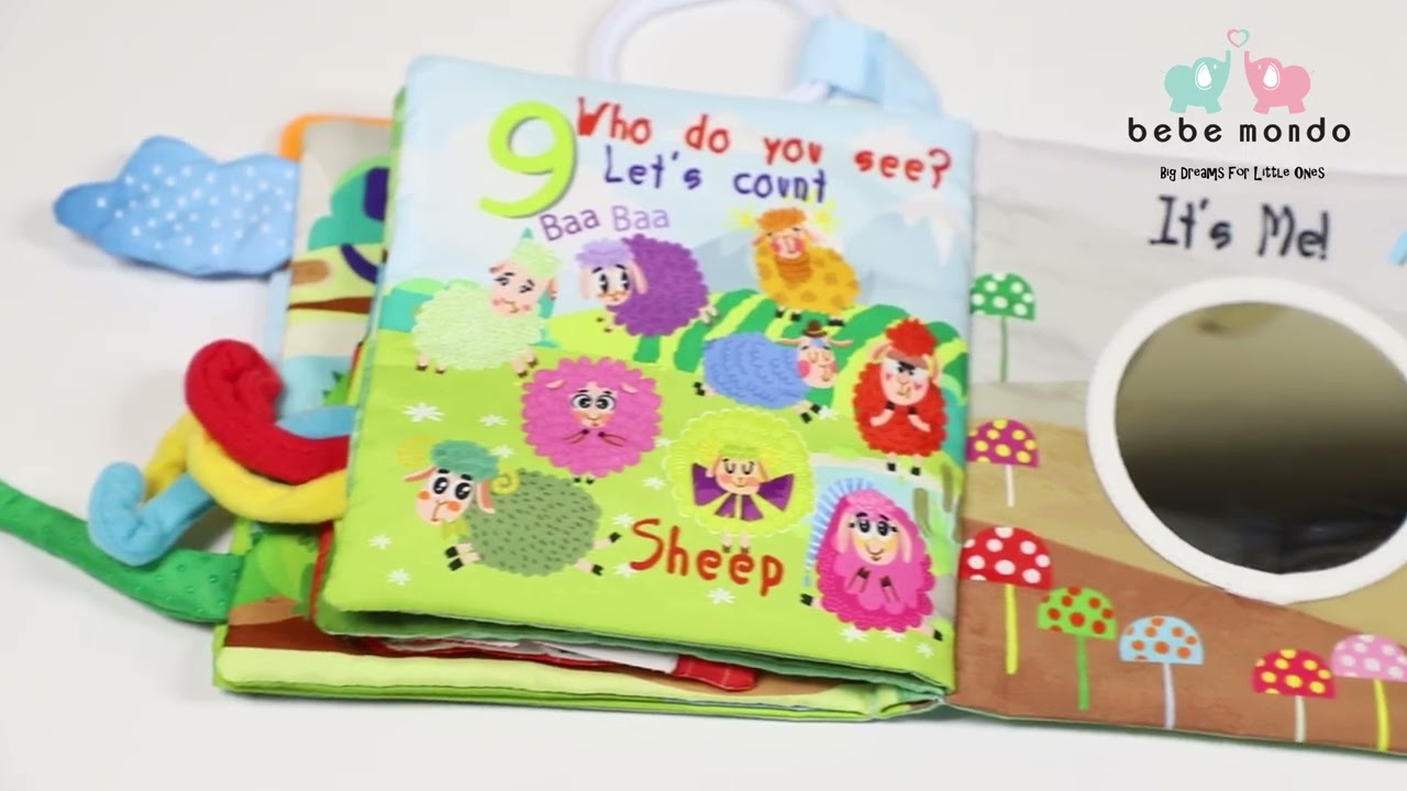 Interactive Farm & Jungle Baby Cloth Book | Peek-a-Boo, Crinkle & Teether
