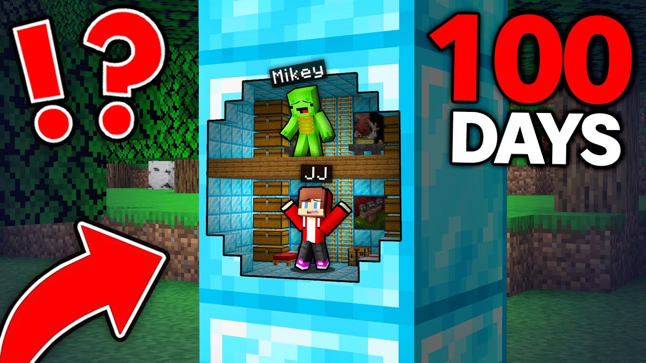 Mikey and JJ Survive 100 DAYS in DIAMOND Tree House in Minecraft - Maizen