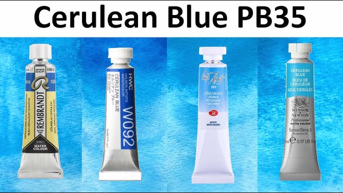 Cobalt Turquoise PB36 Watercolor Comparison - Roman Szmal, Winsor&Newton,  Schmincke, Daniel Smith 