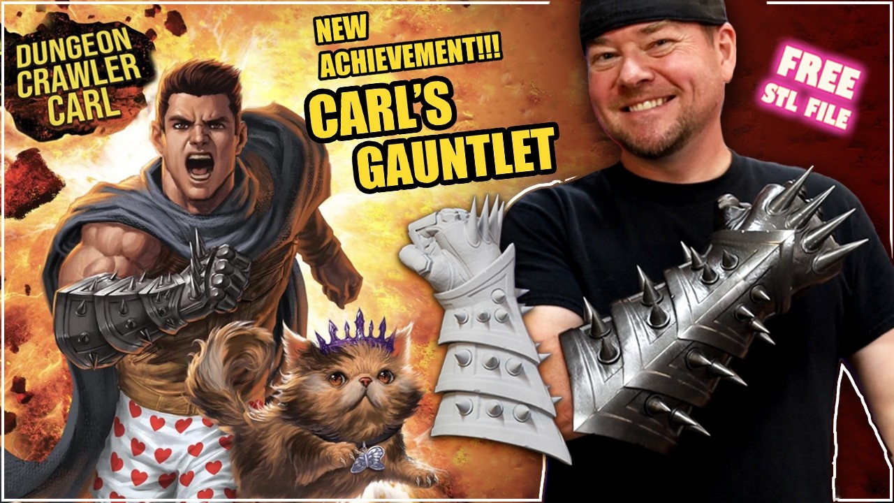 I made Carl's Gauntlet from Dungeon Crawler Carl - Free 3D stl File - For Cosplay or Display