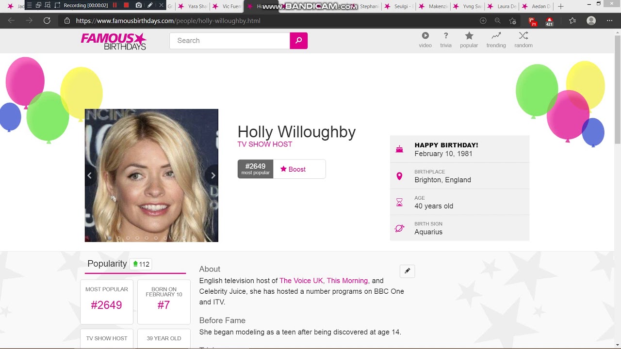 Yesterday Is Holly Willoughby S 40th Birthday We Wish Her A Pleasant Birthday Journey Youtube