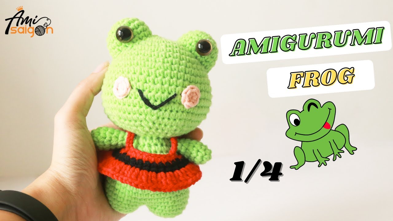 #117 | Frog Amigurumi in Dress Free Pattern (1/4) | How To Crochet Amigurumi Animals | @AmiSaigon