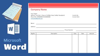 How to make invoice in MS Word / How to design Bill Book in word / Create Cash Book in MS Word