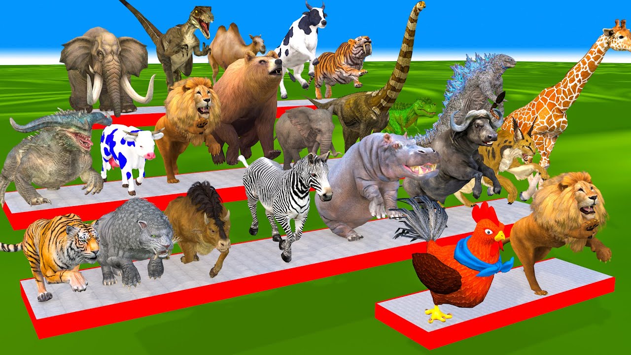 49 Incredible Animals Race vs Dinosaurs vs Prehistoric Mammals Speed Race Run: Who Will Win? ARBS