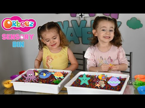Winter & Waverly Orbeez Sensory Bin 🌈 | Sea Creature Hunt Pretend Play for Kids