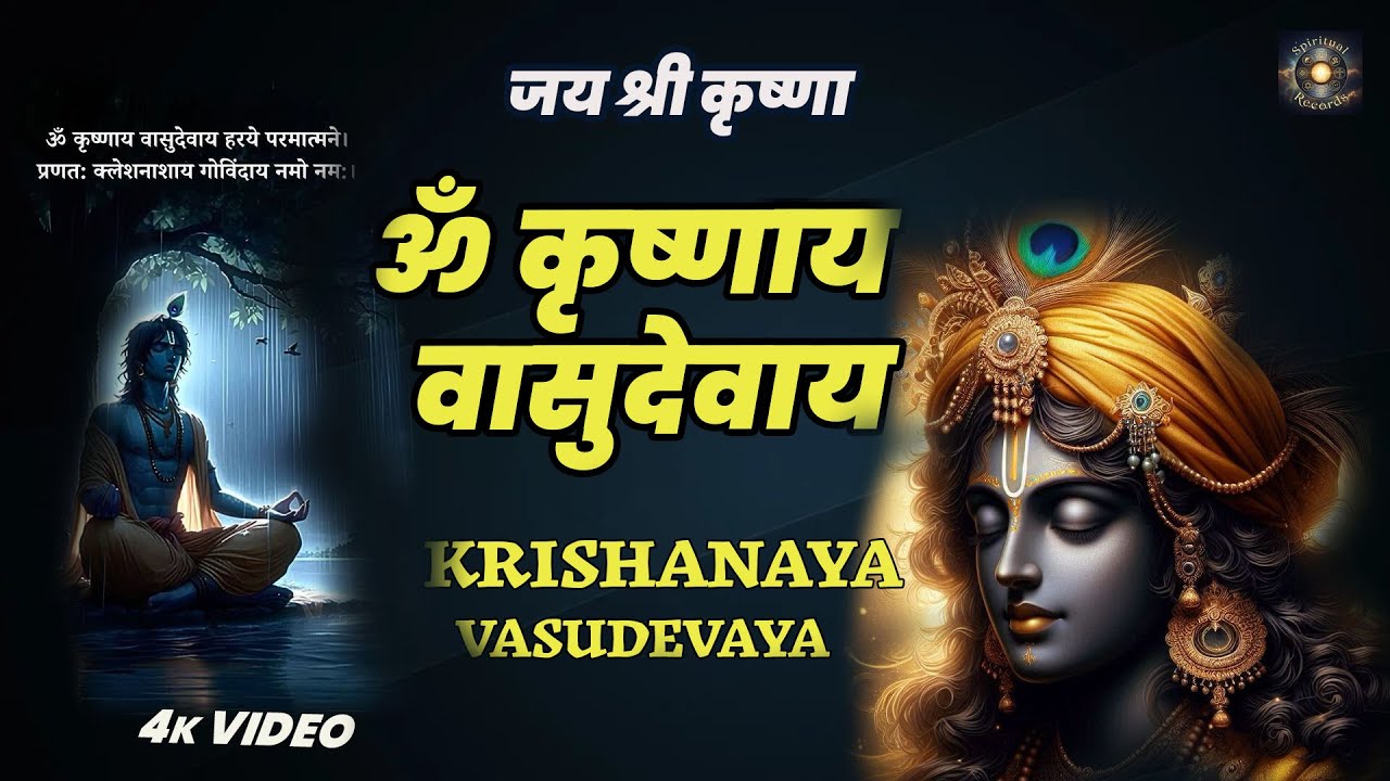 Shri Powerful Krishna Mantra 🙏 | ॐ कृष्णाय वासुदेवाय ह Om Krishnaya Vasudevaya Haraye Paramatmane