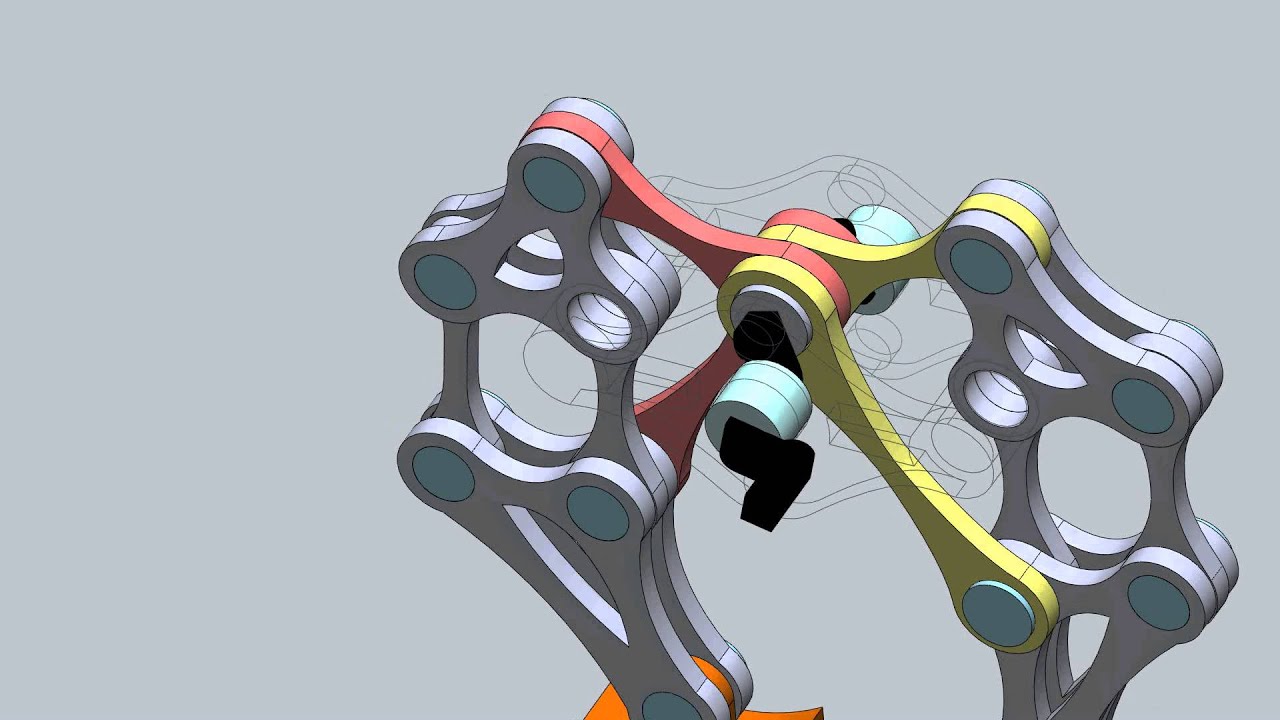 StrandBeest walking legs mechanism (V2) YouTube