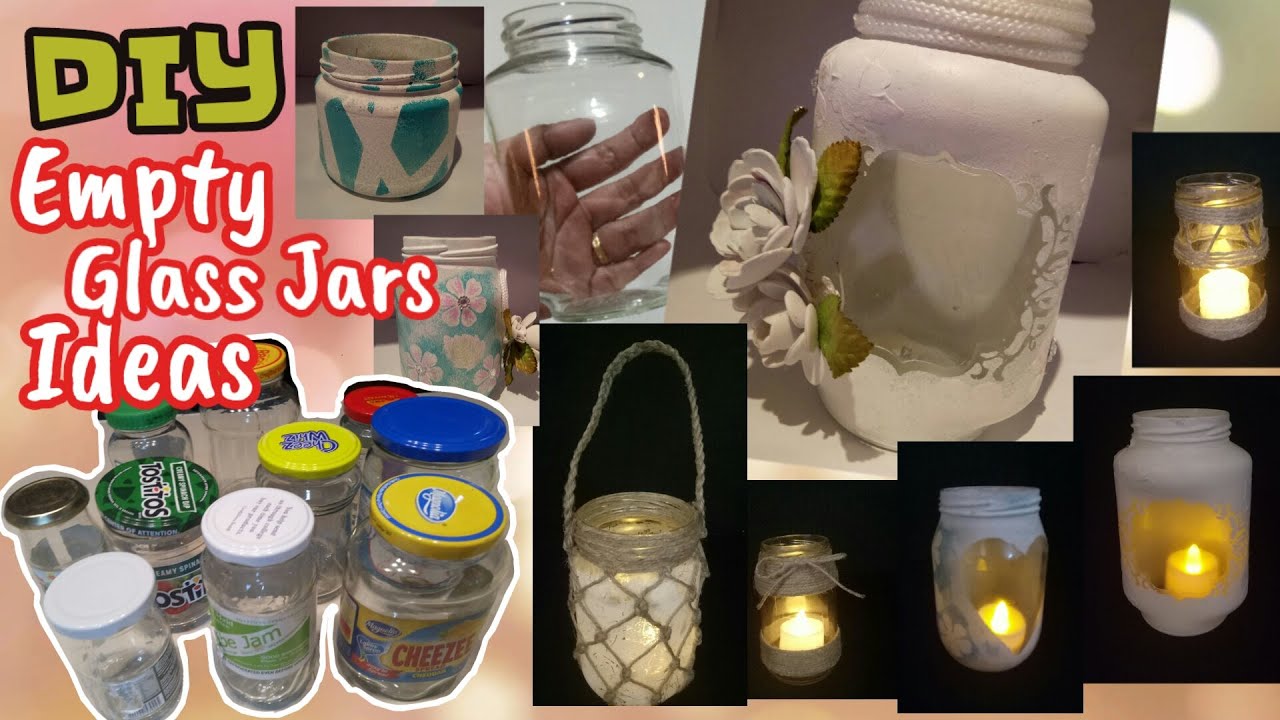 DIY- Empty Glass Jars turned into Decorative Votive Candle Holders