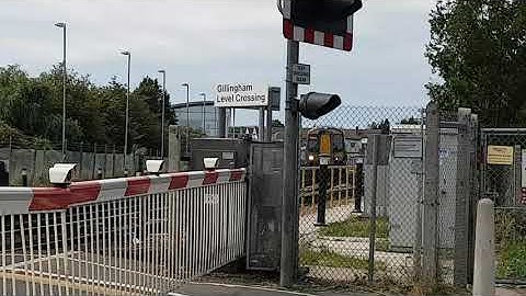 3 class 375s pass Gillingham level crossing