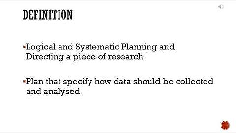 Business Research Methods: Research Design Part 1