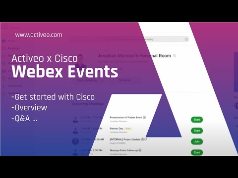 Cisco Webex Events Overview - video from Activeo