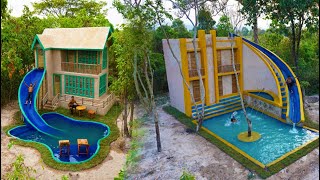 [Top Videos 1And 2] Build A Private Residence , A water Slide Design And A Swimming Pool In Forest